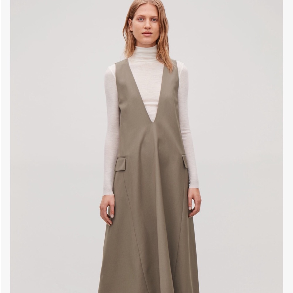 COS Tope Long tailored Wool A Lined Dress